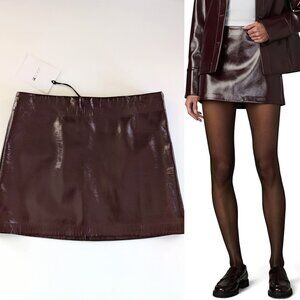 Joe's Jeans Faux Leather Mini Skirt, Vegan, Club, Quiet Luxury, Size 2, NEW